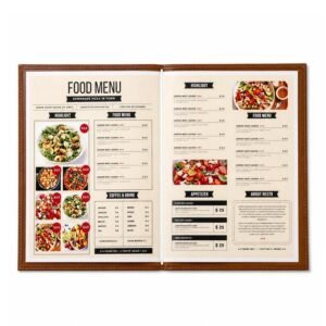 Custom A5 Restaurant & Lounge Menu Book Design and Printing
