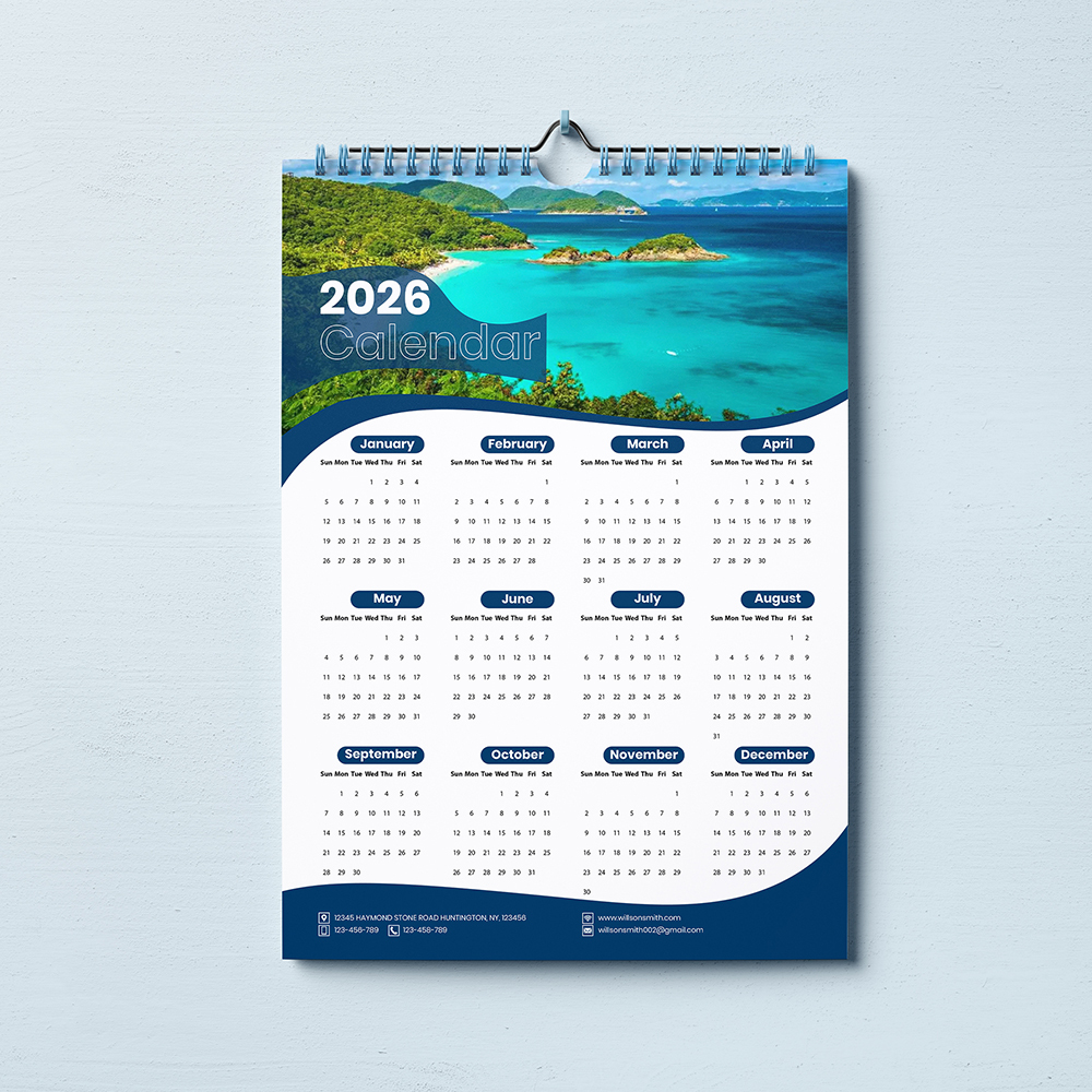 Veneloop.com Custom Branded A3 Wall Calendar Printing